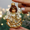 Angel girl Christmas glass ornament, Handmade Christmas ornament, Collectible Christmas decor, home decoration, Christmas gift 2025