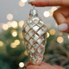 Pine Christmas glass ornament, Handmade Christmas figurines, Collectible Christmas decor, home decoration, Christmas gift 2025