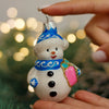 Smiling Snowman Christmas glass ornament, Handmade Christmas figurines, Collectible Christmas decor, home decoration, Christmas gift 2025