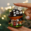 Mushroom House Christmas glass ornament, Handmade Christmas figurines, Collectible Christmas decor, home decoration, Christmas gift 2025