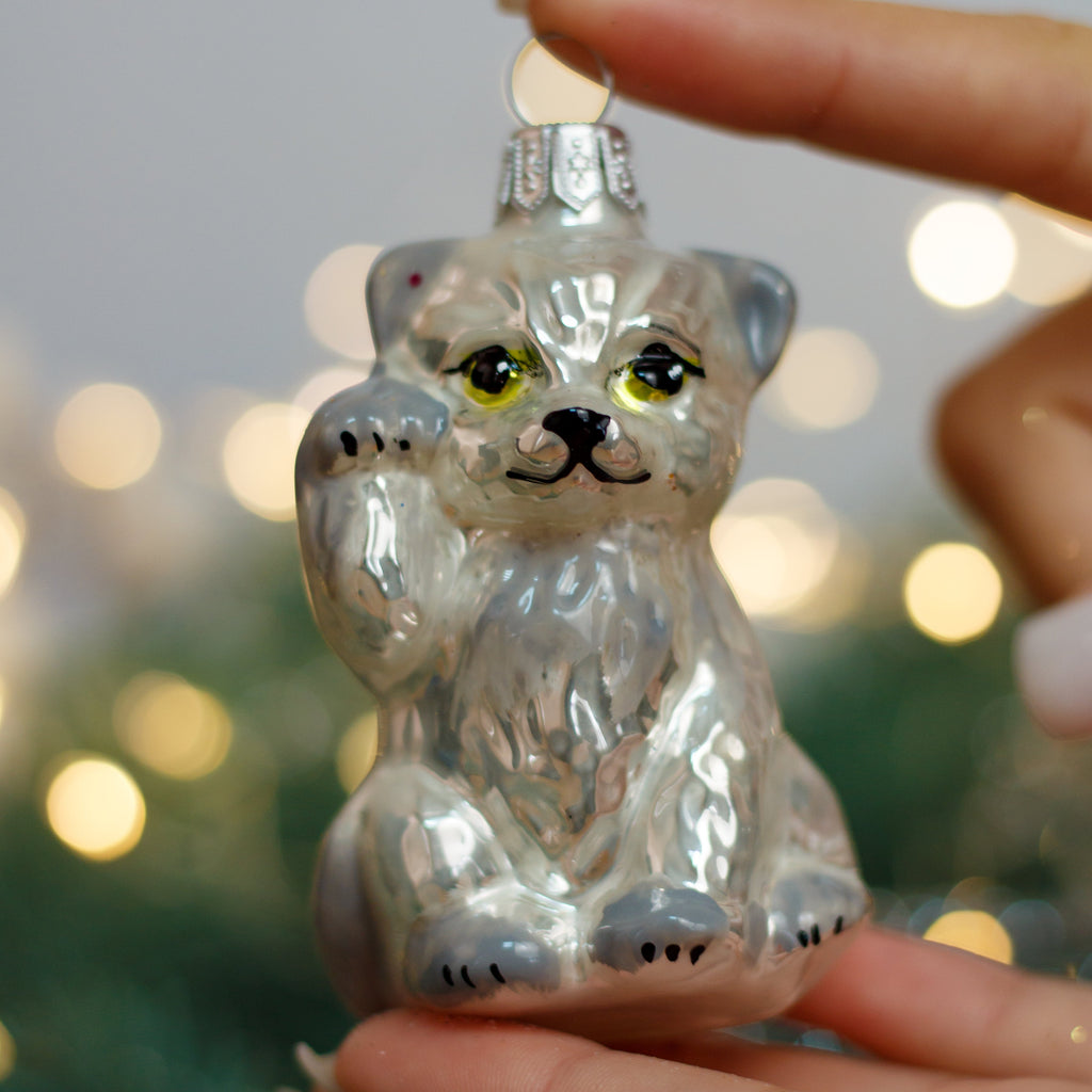 Cat Christmas glass ornament, Handmade Christmas figurines, Collectible Christmas decor, home decoration, Christmas gift 2025