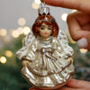 Angel girl Christmas glass ornament, Handmade Christmas ornament, Collectible Christmas decor, home decoration, Christmas gift 2025 