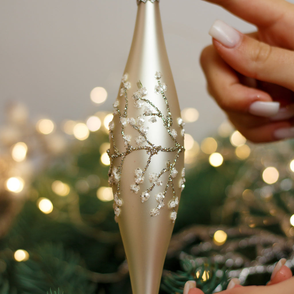 Icicle Christmas glass ornament, Handmade Christmas figurines, Collectible Christmas decor, home decoration, Christmas gift 2025