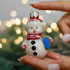 Smiling Snowman Christmas glass ornament, Handmade Christmas figurines, Collectible Christmas decor, home decoration, Christmas gift 2025 