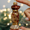 Handcrafted Gold & Burgundy Candy Christmas glass ornament, Handmade Christmas figurines, Collectible Christmas decor, home decoration, Christmas gift 2025
