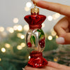 Handcrafted Silver and Red Candy with berries Christmas glass ornament, Handmade Christmas figurines, Collectible Christmas decor, home decoration, Christmas gift 2025