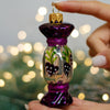 Handcrafted Purple and Silver Candy with berries Christmas glass ornament, Handmade Christmas figurines, Collectible Christmas decor, home decoration, Christmas gift 2025