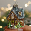Winter house Christmas glass ornament, Handmade Christmas figurines, Collectible Christmas decor, home decoration, Christmas gift 2025