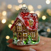 Winter house Christmas glass ornament, Handmade Christmas figurines, Collectible Christmas decor, home decoration, Christmas gift 2025 