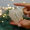 Romantic Heart Christmas glass ornament, Handmade Christmas figurines, Collectible Christmas decor, home decoration, Christmas gift 2025 
