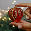 Romantic Heart Christmas glass ornament, Handmade Christmas figurines, Collectible Christmas decor, home decoration, Christmas gift 2025