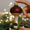 Mushroom Christmas glass ornament, Handmade Christmas figurines, Collectible Christmas decor, home decoration, Christmas gift 2025