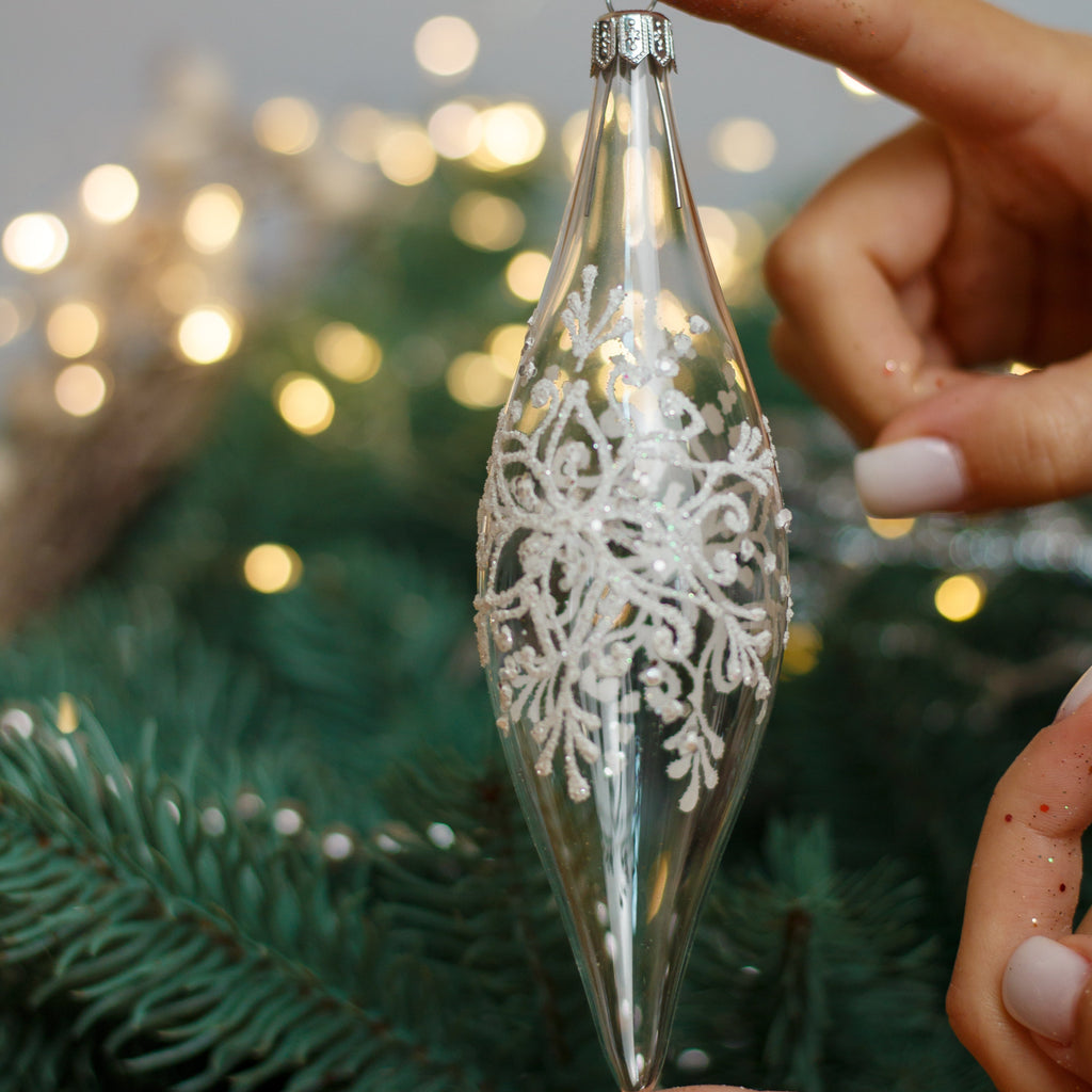 Icicle Christmas glass ornament, Handmade Christmas figurines, Collectible Christmas decor, home decoration, Christmas gift 2025