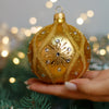 Royal gold with gold glitter design Christmas glass ornament, Handmade Christmas ball, Collectible Christmas decor, home decoration, Christmas gift 2025 