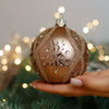 Gold with gold glitter design Christmas glass ornament, Handmade Christmas ball, Collectible Christmas decor, home decoration, Christmas gift 2025