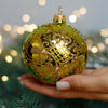 Luxurious Green and Gold Glass Christmas Ornament, Handmade Christmas ball, Collectible Christmas decor, home decoration, Christmas gift 2025