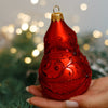 Red Glass Bell Christmas glass ornament, Handmade Christmas figurines, Collectible Christmas decor, home decoration, Christmas gift 2025