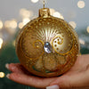 Royal gold with gold glitter Christmas glass ornament, Handmade Christmas ball, Collectible Christmas decor, home decoration, Christmas gift 2025