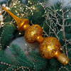 Luxury Gold Ornament Handmade Glass Christmas Tree Topper – 11 Inch Vintage Ornament, home decor, Christmas decoration, Christmas gift 2025 