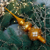 Gold with White Flowers Ornament Handmade Glass Christmas Tree Topper – 11 Inch Vintage Ornament, home decor, Christmas decoration, Christmas gift 2025