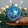 Royal blue with gold glitter Christmas glass ornament, Handmade Christmas ball, Collectible Christmas decor, home decoration, Christmas gift 2025 (Copy) ChristmasboxStore
