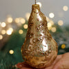 Beige with gold Glass Bell Christmas glass ornament, Handmade Christmas figurines, Collectible Christmas decor, home decoration, Christmas gift 2025