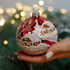 Winter Cottage Christmas glass ornament, Handmade Christmas ball, Collectible Christmas decor, home decoration, Christmas gift 2025