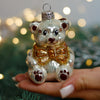 Teddy Bear Christmas glass ornament, Handmade Christmas figurines, Collectible Christmas decor, home decoration, Christmas gift 2025 