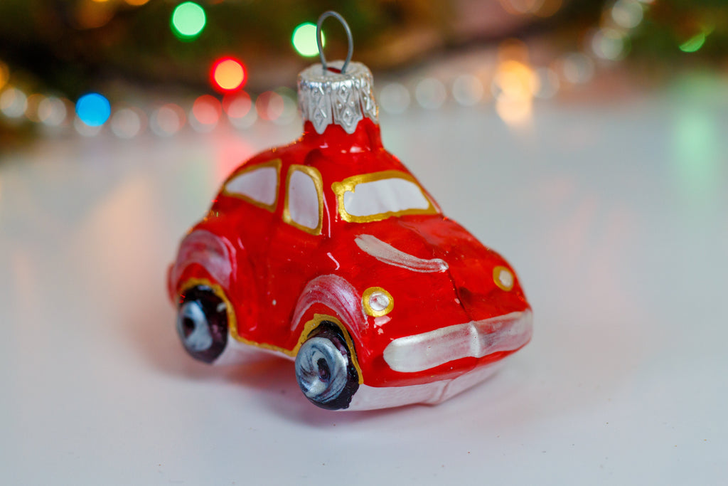 Red car Christmas glass ornament, home decor, Christmas decoration ChristmasboxStore