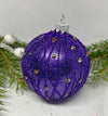 Purple with glitter glass ball Christmas ornament, handmade XMAS decoration ChristmasboxStore