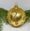 Gold with gold glitter glass ball Christmas ornament, handmade XMAS decoration ChristmasboxStore