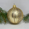 Gold with gold glitter glass ball Christmas ornament, handmade XMAS decoration ChristmasboxStore
