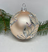 Pink with silver glitter glass ball Christmas ornament, handmade XMAS decoration ChristmasboxStore