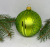 Green with glitter glass ball Christmas ornament, handmade XMAS decoration ChristmasboxStore