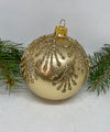 Gold with gold glitter glass ball Christmas ornament, handmade XMAS decoration ChristmasboxStore
