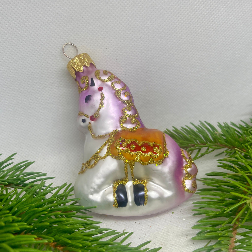 Horse Christmas glass ornament, Handmade Christmas figurines, Collectible Christmas decor, home decoration, Christmas gift 2025 