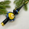 Black with Flower Detailing Handmade Glass Christmas Tree Topper – 9 Inch Vintage Ornament, home decor, Christmas decoration 2025