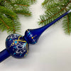 Blue Detailing Handmade Glass Christmas Tree Topper – 9 Inch Vintage Ornament, home decor, Christmas decoration 2025 