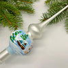 White with winter landscape Detailing Handmade Glass Christmas Tree Topper – 9 Inch Vintage Ornament, home decor, Christmas decoration 2025 