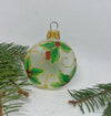 Medallion with berries and gold glitter glass Christmas handmade ornament, Luxury Christmas glass decoration, Christmas tree glass ornament ChristmasboxStore