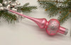 Pink Christmas glass tree topper with silver glitter, Christmas finial ChristmasboxStore
