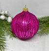 Pink with glitter glass ball Christmas ornament, handmade XMAS decoration ChristmasboxStore
