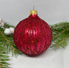 Red with glitter glass ball Christmas ornament, handmade XMAS decoration ChristmasboxStore