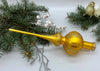 Gold Christmas glass tree topper with gold glitter, vintage Christmas finial ChristmasboxStore