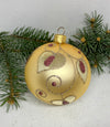 Gold with leaves glitter glass ball Christmas ornament, handmade XMAS decoration ChristmasboxStore