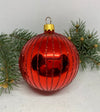 Red with red glitter glass ball Christmas ornament, handmade XMAS decoration ChristmasboxStore