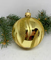 Gold with gold glitter glass ball Christmas ornament, handmade XMAS decoration ChristmasboxStore