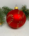 Red with gold and red glitter glass ball Christmas ornament, handmade XMAS decoration ChristmasboxStore