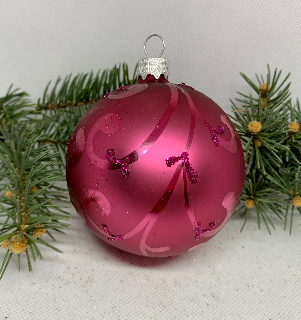 Lilac glitter glass ball Christmas ornament, handmade XMAS decoration ChristmasboxStore