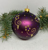 Purple with gold glitter glass ball Christmas ornament, handmade XMAS decoration ChristmasboxStore